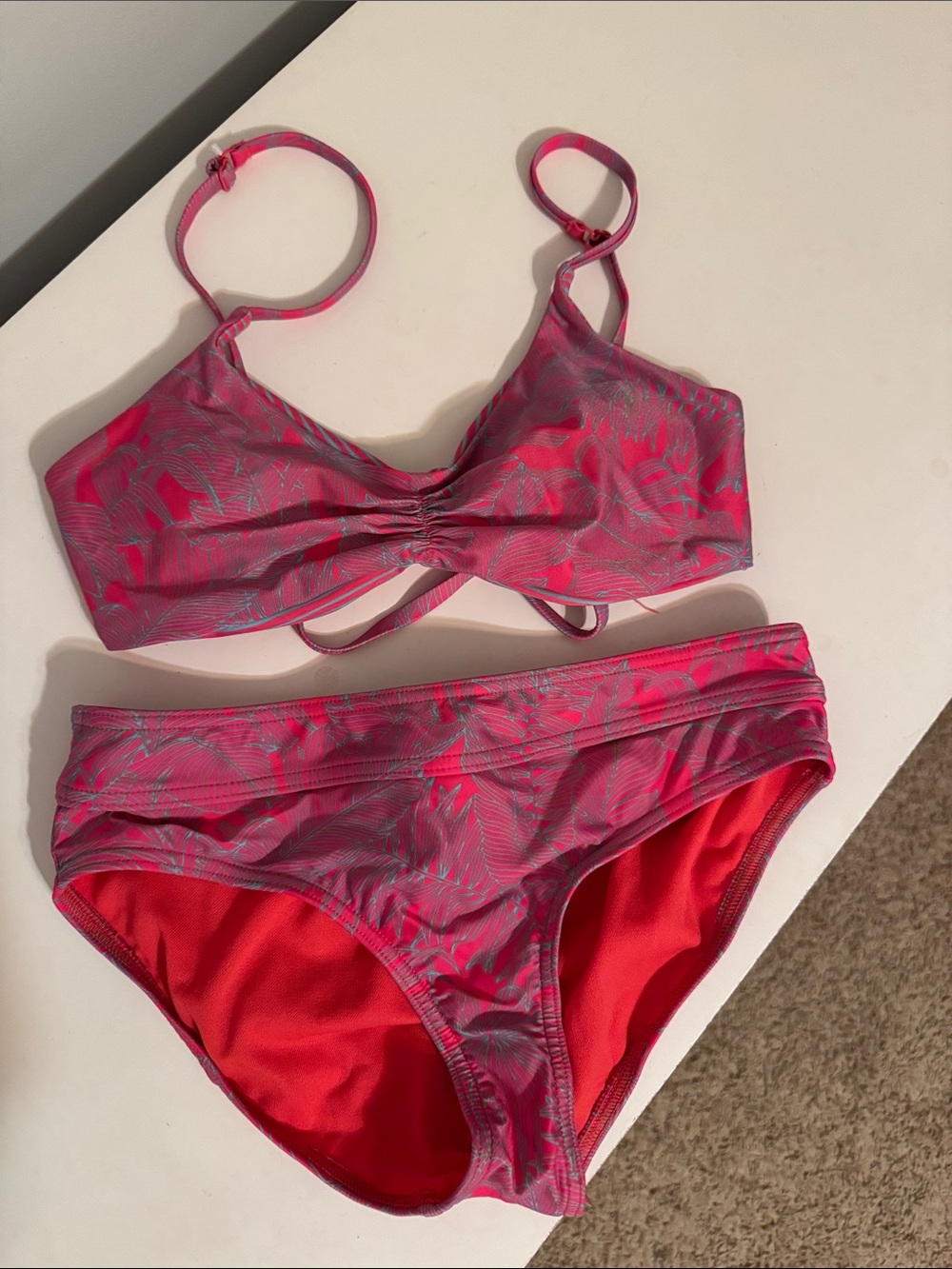 Prana coral and blue bikini